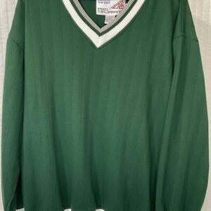 Celebrity Green V-Neck Men's Sweater
